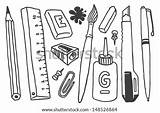 Stationery School Vector Set Illustrations Office Stock Shutterstock Preview sketch template