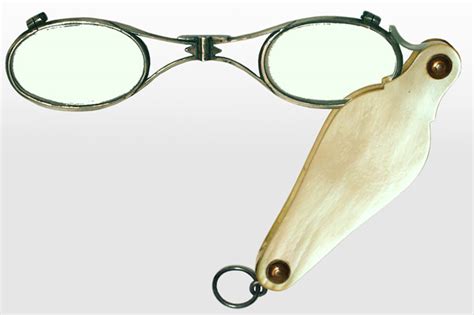 Hinged Lorgnette Eyeglasses 19th Century Silver And Mother
