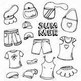 Clothes Coloring Summer Clothing Pages Fashion Winter Drawing Baby Cloth Preschoolers Kids Printable Illustration Set Stock Color Cartoon Outfits Drawings sketch template