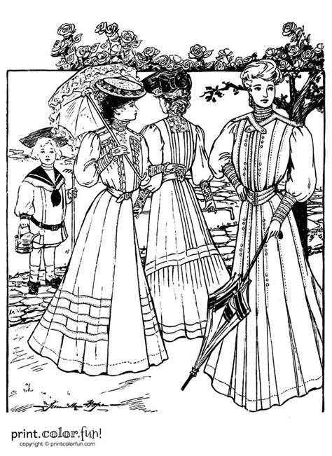 adult victorian coloring pages images  pinterest coloring