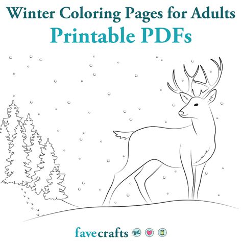 winter coloring pages  adults printable pdfs deer coloring pages