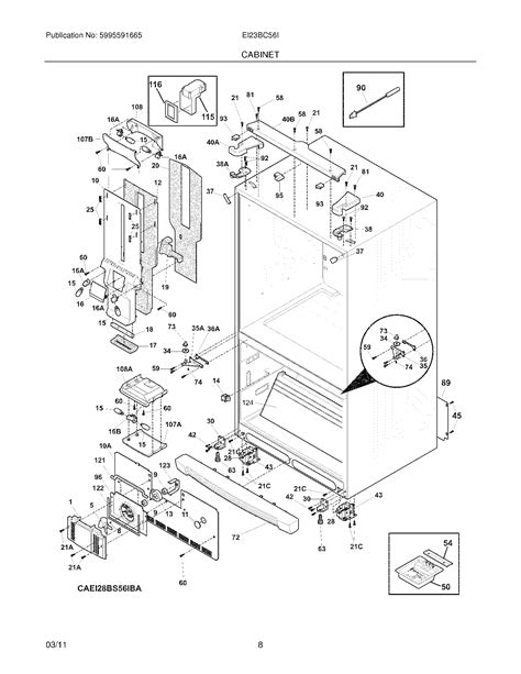 parts  plans  electrolux refrigerator model eibcis  midbec