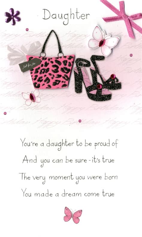Happy Birthday Daughter Embellished Greeting Card Cards