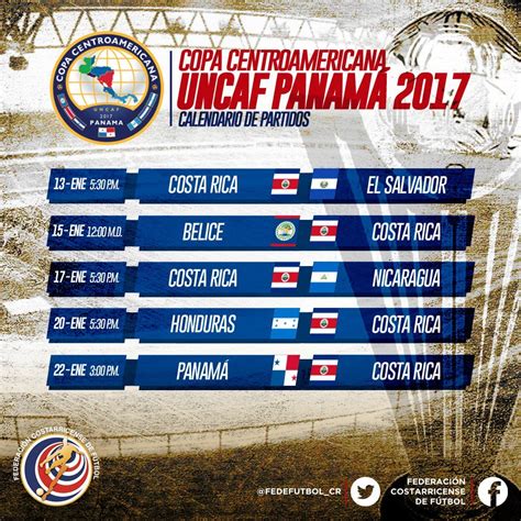 calendario de partidos copa centroamericana uncaf panama  rlasele
