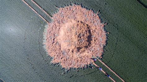 drone photo shows crater wwii bomb explosion  germany dronedj
