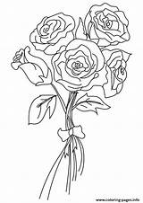 Coloring Roses Bunch Pages A4 Rose Printable sketch template