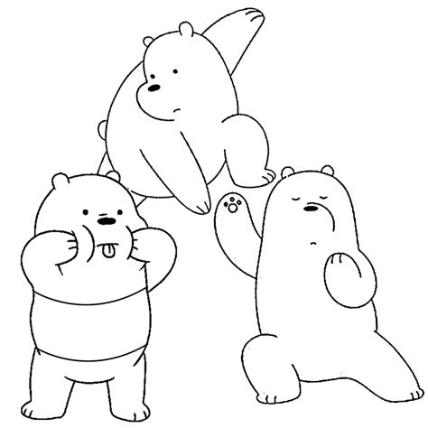 bare bears drawing  bare bears coloring pages outline vector