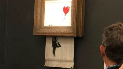 banksy painting  destructs seconds   sold