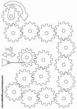 Gears Coloring Printable Challenge Gear Worksheets Pages Pulleys Pulley Kids School Writing Exercise Prompts Rotation 94kb Puzzles Sketchite sketch template