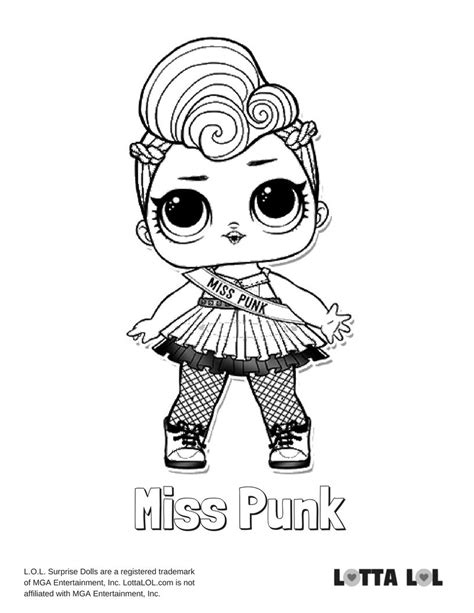 punk lol doll coloring page coloring pages