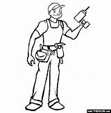 Handyman Coloring Man Handy Pages Occupations Online Color Clipart Gif Thecolor Outlines Visit Choose Board sketch template