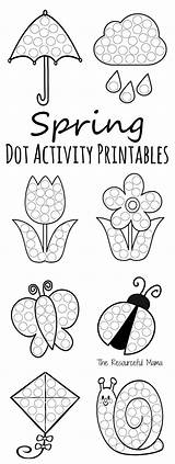 Spring Activity Dot Preschool Activities Printables Kids Crafts Do Worksheets Printable April Fun May Showers Painting Flowers Toddler Craft Dauber sketch template