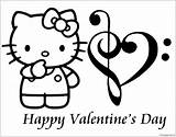 Hello Kitty Valentine Pages Coloring Color Cartoons sketch template