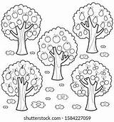 Coloring Trees Fruit Book Similar Stock Shutterstock Vector Matches sketch template