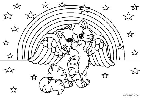 angel kitty coloring pages