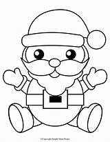 Kids Coloring Christmas Printable Sheets Pages Print Drawings Cute Santa Simple Drawing Easy Toddlers Claus Printables Project Fun Adults Learning sketch template
