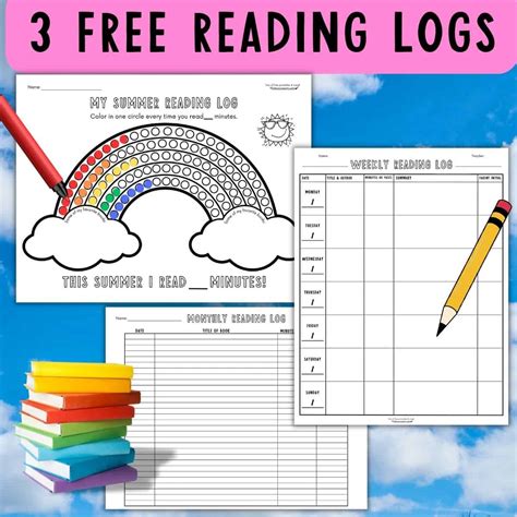 printable reading log templates weekly monthly summer