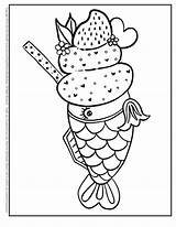 Waffle Goldfish Boong Cone Winking Doodle sketch template