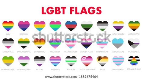 sexual identity pride flags set lgbt stock illustration 1889675464