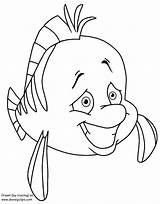 Flounder Sirenetta Disneyclips Pesciolino Sheepish sketch template