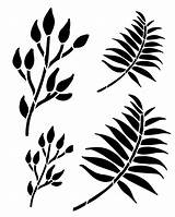 Stencil Leaves Spring sketch template