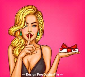 cute girls pop art illustration style vector free download