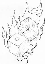 Dice Lucky Flaming Tattoo Soul Drawings Drawing Courageous Deviantart Flames Tattoos Sketch Designs Flame Stencils Sleeve sketch template