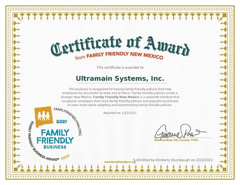 ultramain receives family friendly business award ultramain systems
