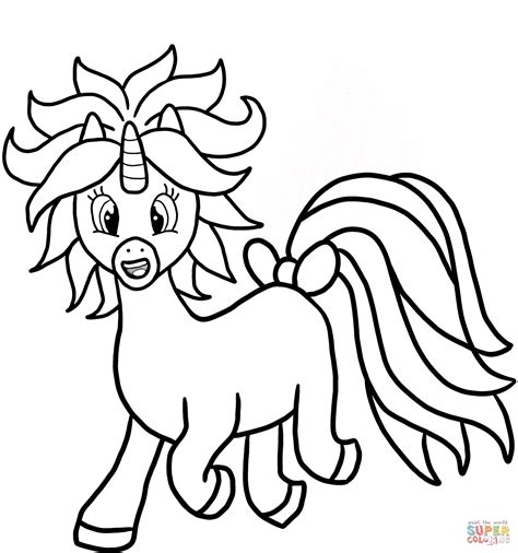 cartoon unicorn coloring page  printable coloring pages