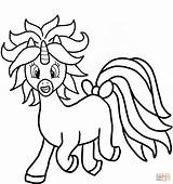 Coloring Unicorn Pages Cartoon Printable Drawing Supercoloring sketch template