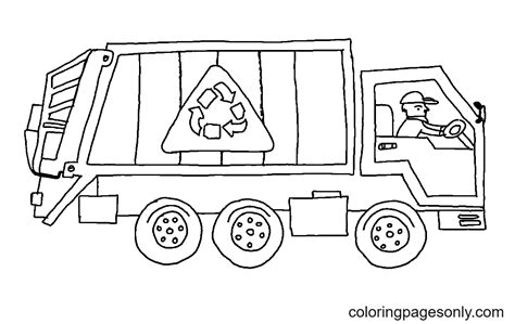 recycling truck coloring page  printable coloring pages