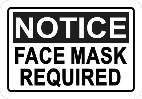 stickertalk notice face mask required vinyl sticker  inches   inches