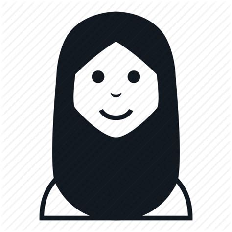 avatar character hijab muslim people smile woman icon