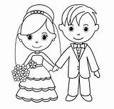 Groom Bride Drawing Coloring Pages Line Wedding Kids Girl Easy Charming Ages Romantic Color Coloringpagesfortoddlers Choose Board sketch template