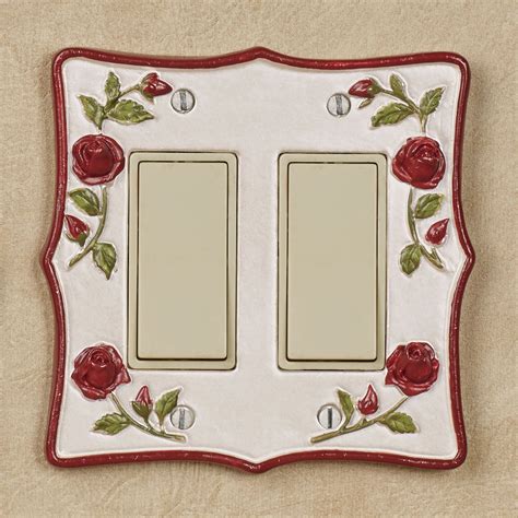 vining rose double dimmer rocker red touch  class