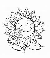 Coloring Flower Pages Sunflower Power Smiling Kids Cartoon Flowers Drawing Clipart Elvis Printable Presley Getdrawings Pot Little Colouring Printables Bud sketch template