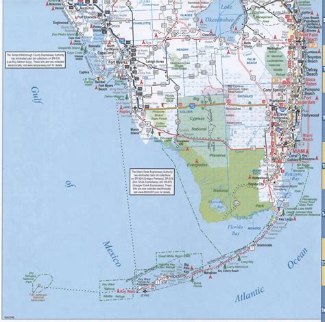 south  florida state road map image detailed map  southern florida