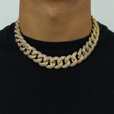 18mm iced out cuban link chain in gold jewlz express free nude porn