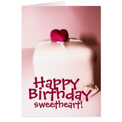 happy birthday sweetheart card zazzle