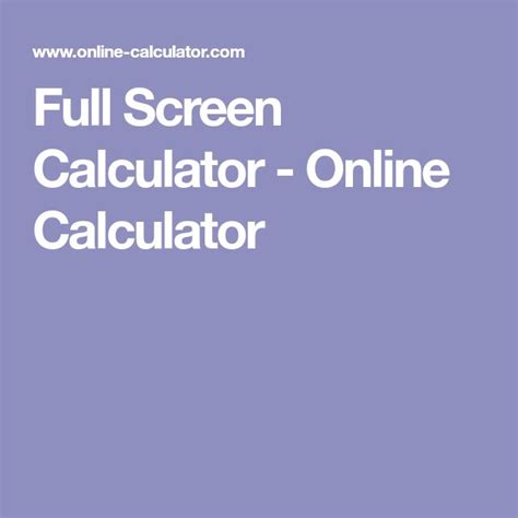full screen calculator  calculator full screen