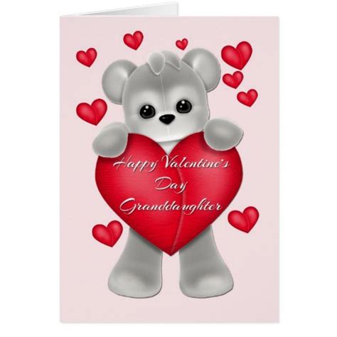 happy valentines day granddaughter greeting card zazzle