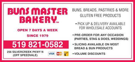 buns master bakery guelph   silvercreek pky