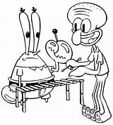 Squidward Krabs Spongebob Kids sketch template