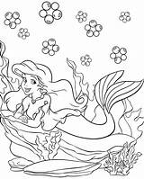 Coloring Ariel Pages Disney Princess Mermaid Little sketch template