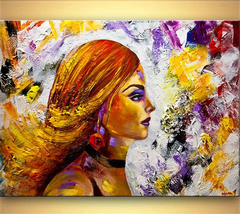 Buy Colorful Woman Portrait Pop Art Textured Painting 7750