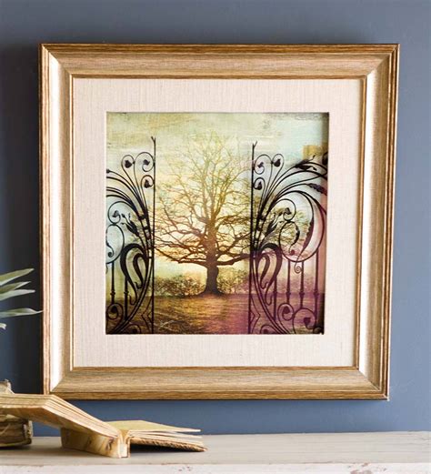 Framed Printed Glass Tree Wall Art Wind And Weather
