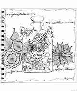 Coloring Zentangle Pages Adult Printable Color Frida Khalo Hommage Exclusive Print Flowers Kids Vegetation Choose Board Justcolor sketch template