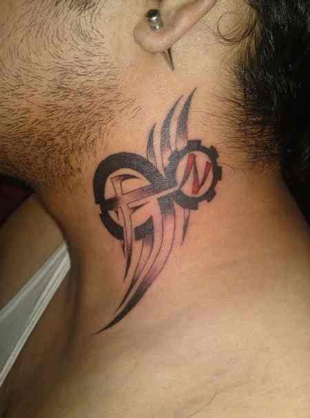 guys tattoo  sexy tribal sign tattoo  side  neck