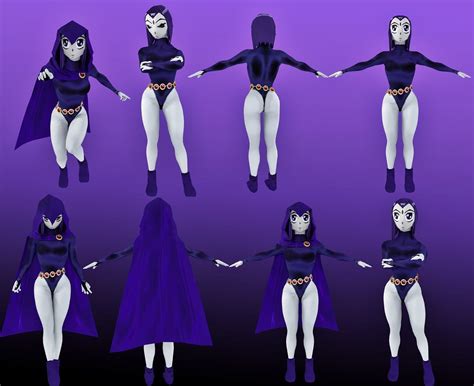 3d Model Raven Teen Titans Original Vr Ar Low Poly Blend