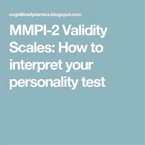 mmpi  validity scales   interpret  personality test